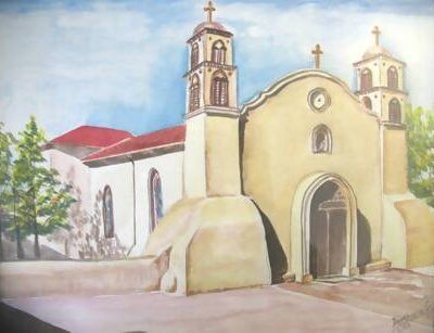 'Church in New Mexico' Painting 11X13 - Art & Buff