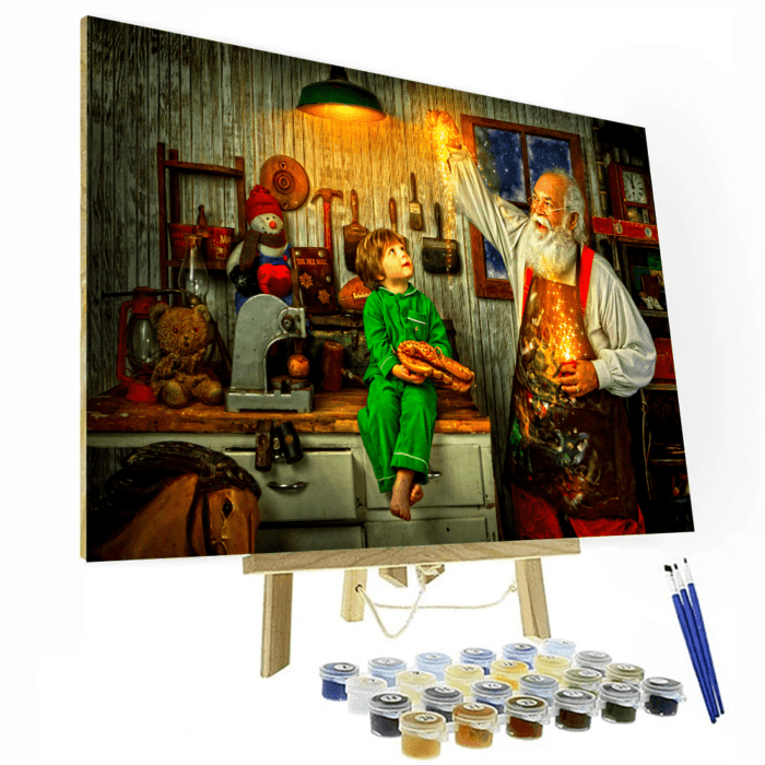Santa and Star Paint By Number Painting Set