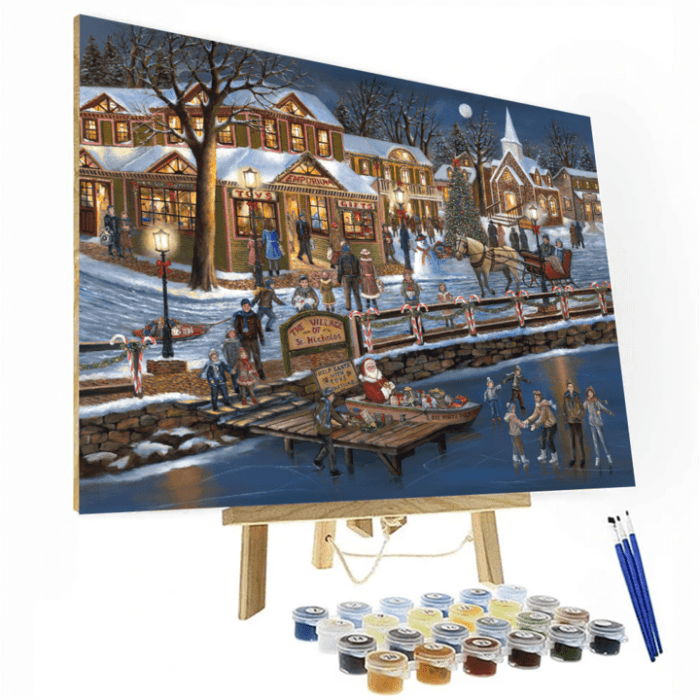 St Nicholas Village Paint By Number Painting Set