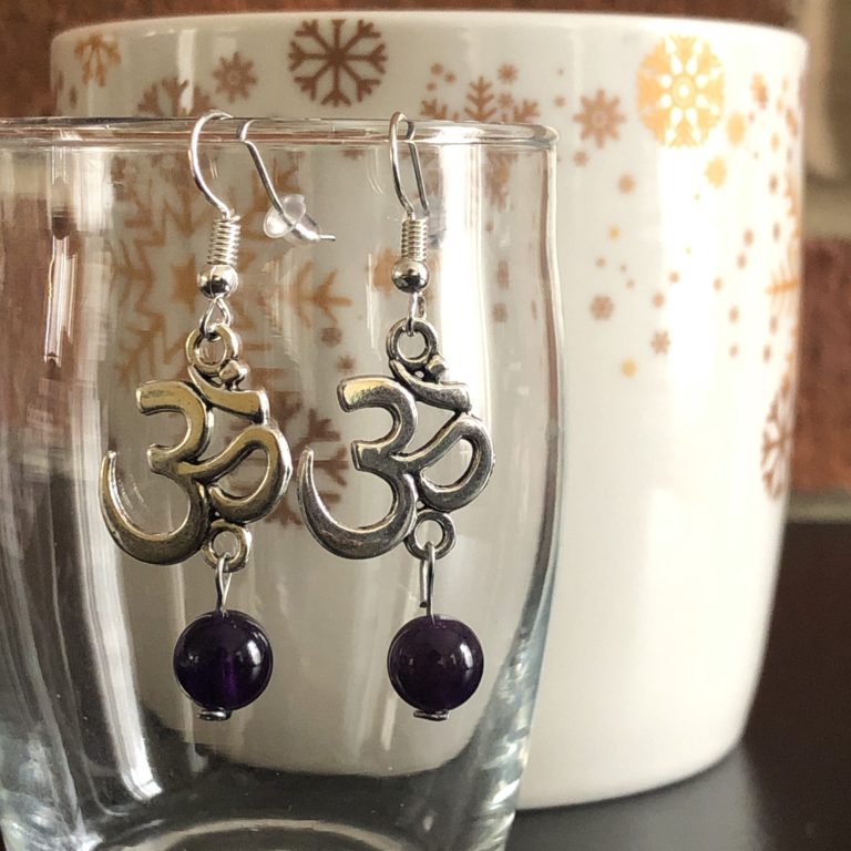 Handmade Natural stone (Amethyst) earrings