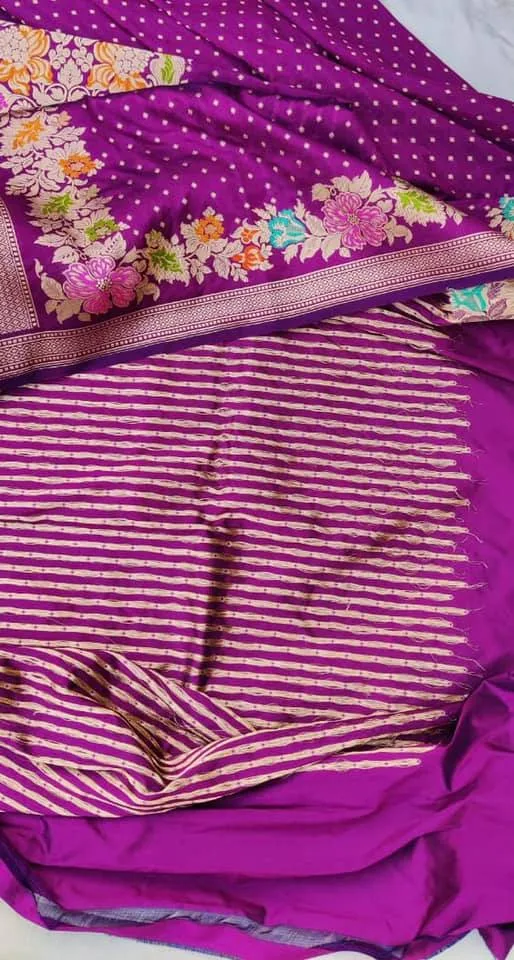 Beneres Katan Purple Saree - Image 2