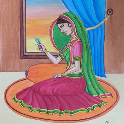 Gopi Indian traditional Painting