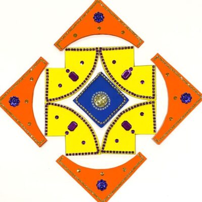 Artnbuff Galleria - Rangoli Blue yellow orange2