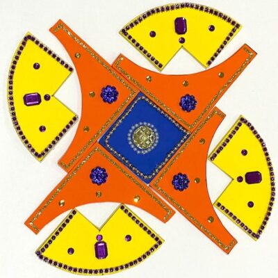 Artnbuff Galleria - Rangoli Blue yellow orange3