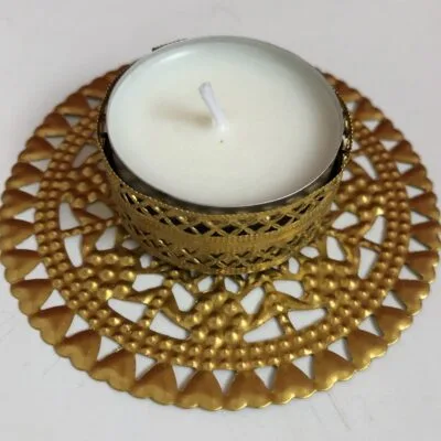 Golden Tea-light candle holder